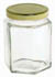 Glass jars 8oz hexagonal with gold lids (tray of 36 jars)   